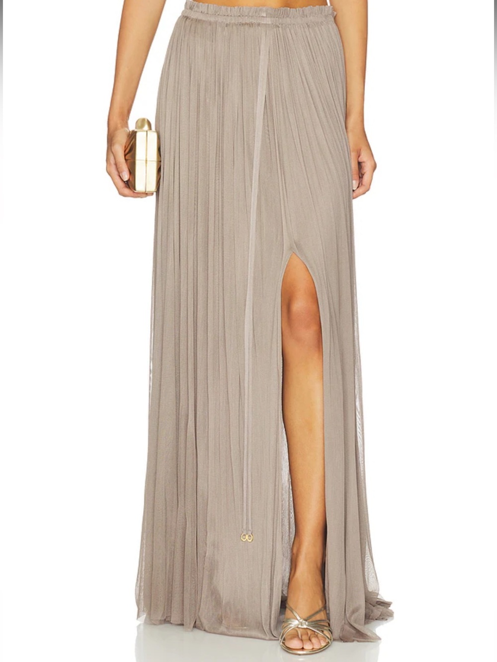 Hanne Blooch Silk Tulle Skirt in Taupe